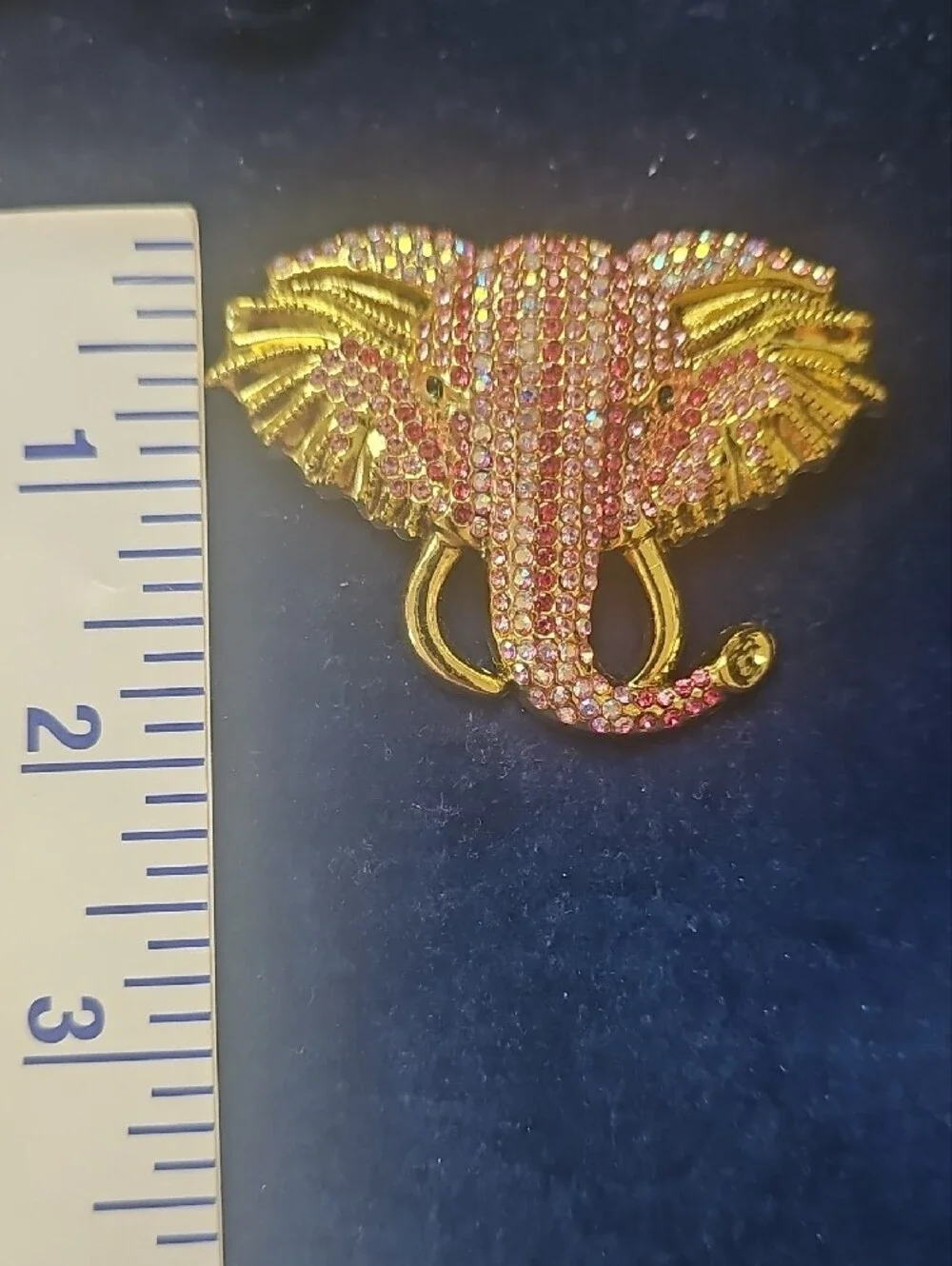 Pink Elephant Crystal Brooch - Brand Unspecified